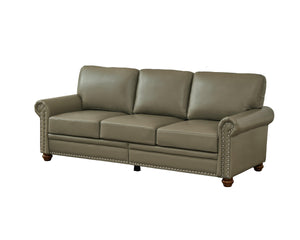 Classic Living Room Nails Sofa Grey Faux Leather LamCham