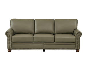 Classic Living Room Nails Sofa Grey Faux Leather LamCham