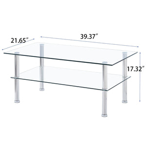 Clear Clear Glass Coffee Table, Tempered Glass Coffee Table for Living Room LamCham