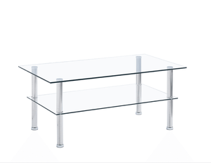 Clear Clear Glass Coffee Table, Tempered Glass Coffee Table for Living Room LamCham