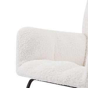 Comfy Upholstered Lounge Chair Rocking Chair with High Backrest, for Nursing Baby, Reading, Napping OFF WHITE LamCham