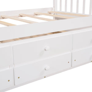 Daybed With Trundle And Drawers, Twin Size, White LamCham