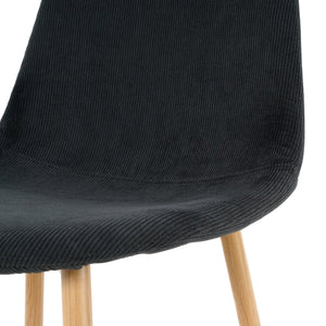 Deep Grey Modern Fabric Chairs With Wood-Transfer Metal Leg Set Of 4 LamCham