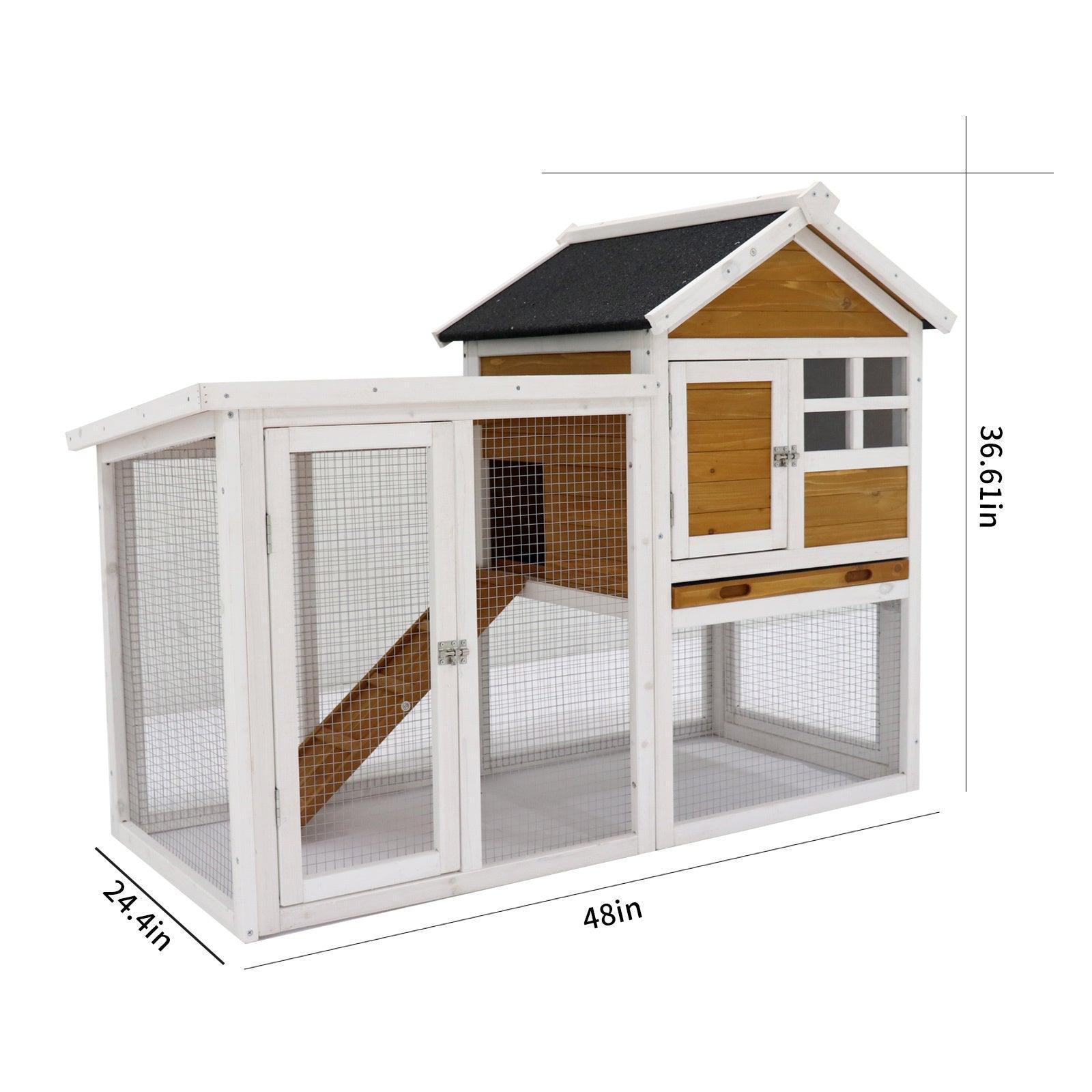 Deluxe Wooden Chicken Coop Hen House Rabbit Wood Hutch Poultry Cage Habitat LamCham