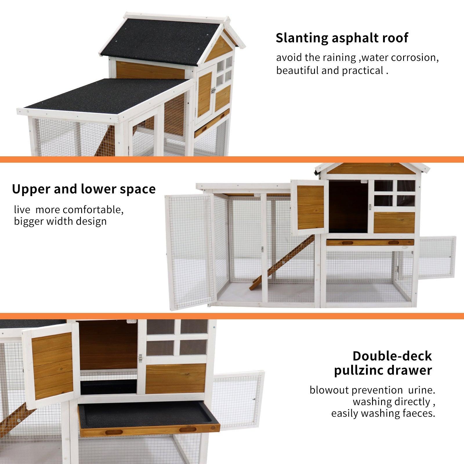 Deluxe Wooden Chicken Coop Hen House Rabbit Wood Hutch Poultry Cage Habitat LamCham