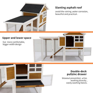 Deluxe Wooden Chicken Coop Hen House Rabbit Wood Hutch Poultry Cage Habitat LamCham