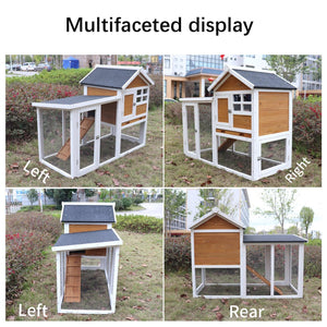 Deluxe Wooden Chicken Coop Hen House Rabbit Wood Hutch Poultry Cage Habitat LamCham