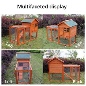 Deluxe Wooden Chicken Coop Hen House Rabbit Wood Hutch Poultry Cage Habitat(Natural) LamCham