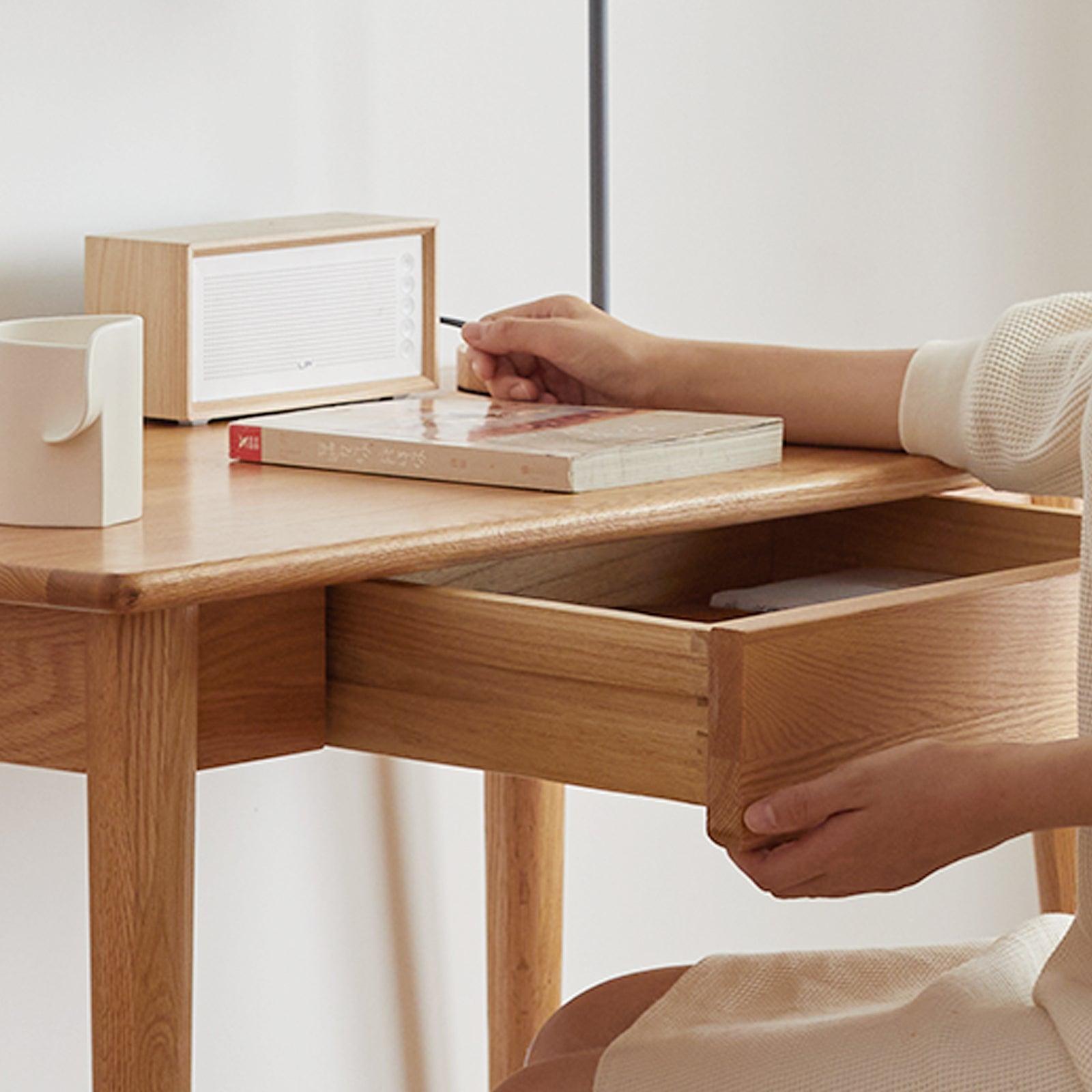 Desk 100% Solid Wood Natural Wood Computer Desk Study Desk Oak Natural Wood Pc Desk Work Desk Dressing Table LamCham