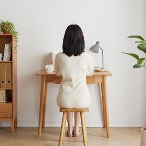 Desk 100% Solid Wood Natural Wood Computer Desk Study Desk Oak Natural Wood Pc Desk Work Desk Dressing Table LamCham