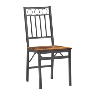 Dining Assemble Metal& Wood Seat Modern Style for Dining Room Decor Folding Retro Chair LamCham