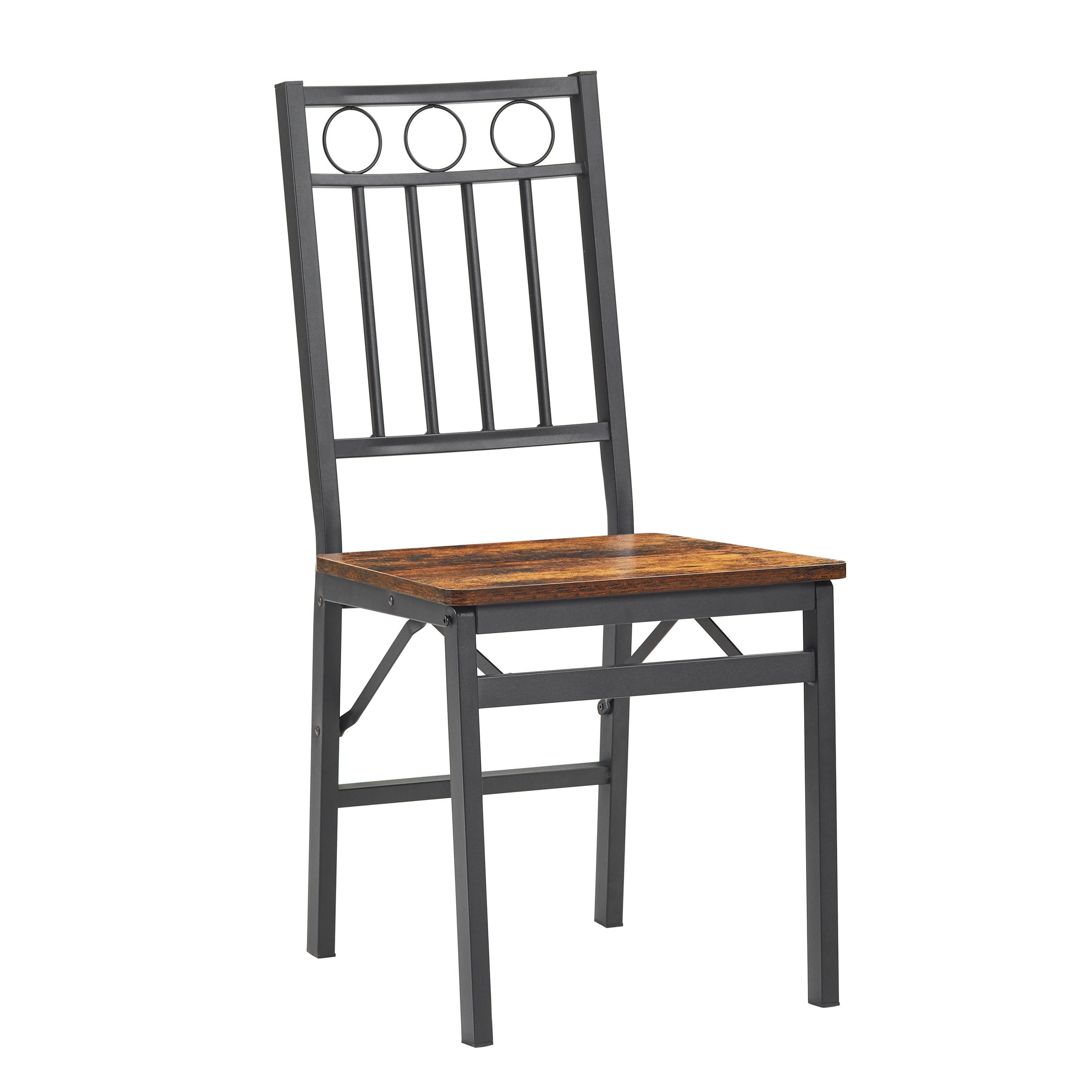 Dining Assemble Metal& Wood Seat Modern Style for Dining Room Decor Folding Retro Chair LamCham