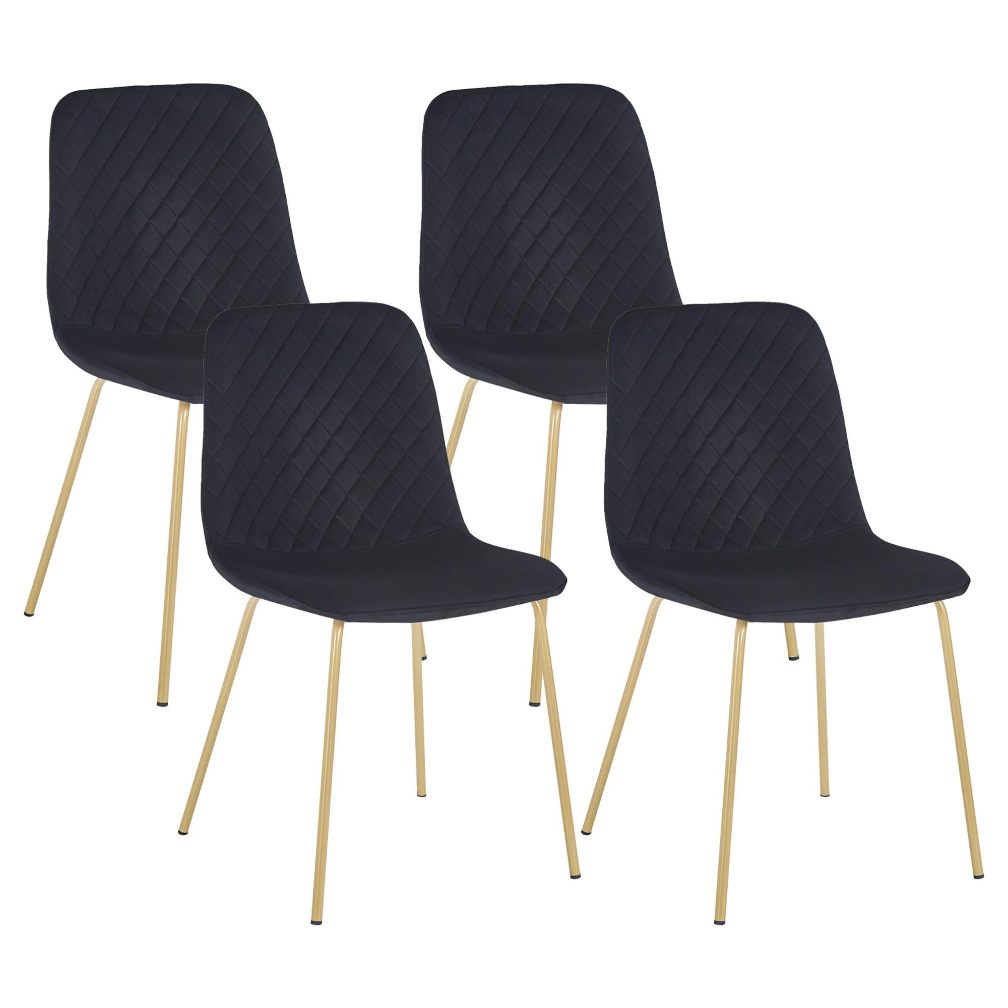 Dining Chair  Set Of 4 PCS（BLACK），Modern Style，New Technology，Suitable For Restaurants, Cafes, Taverns, Offices, Living Rooms, Reception Rooms.Simple Structure, Easy Installation. LamCham