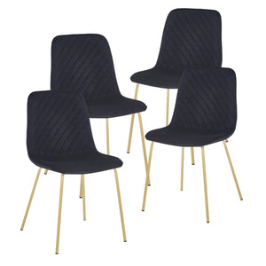 Dining Chair  Set Of 4 PCS（BLACK），Modern Style，New Technology，Suitable For Restaurants, Cafes, Taverns, Offices, Living Rooms, Reception Rooms.Simple Structure, Easy Installation. LamCham