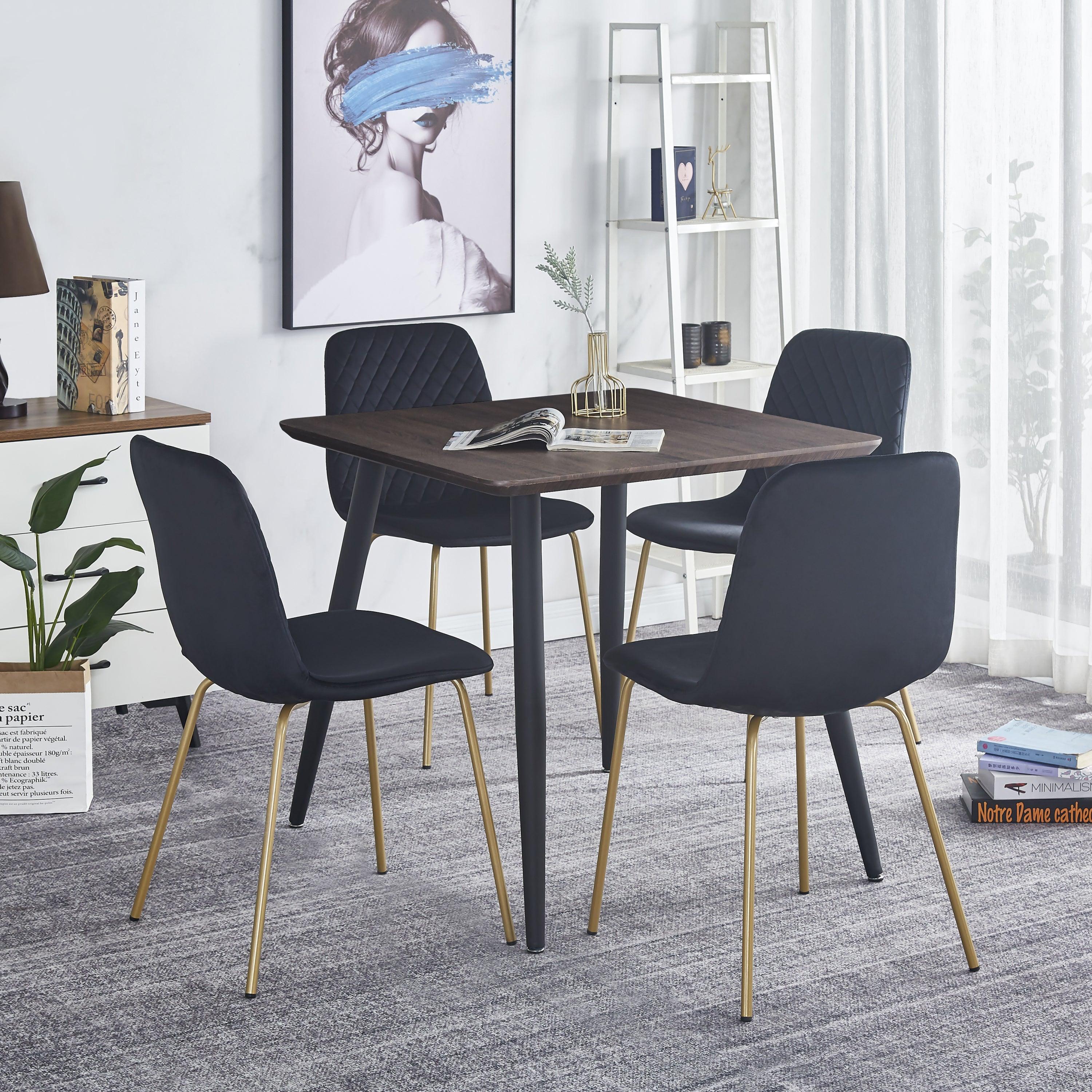 Dining Chair  Set Of 4 PCS（BLACK），Modern Style，New Technology，Suitable For Restaurants, Cafes, Taverns, Offices, Living Rooms, Reception Rooms.Simple Structure, Easy Installation. LamCham