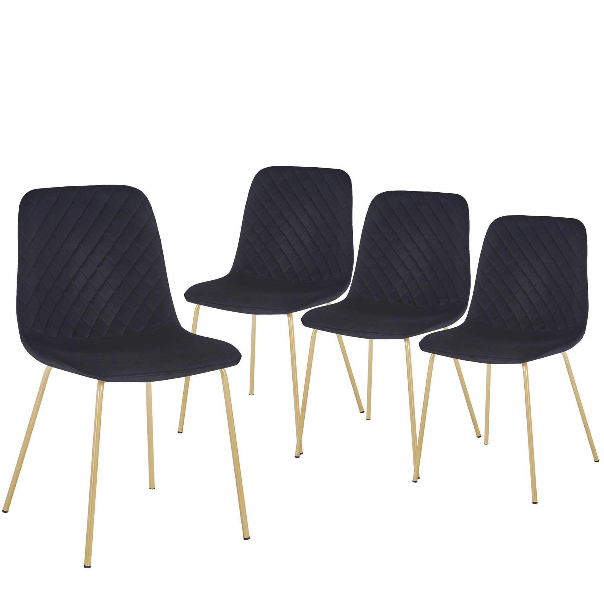 Dining Chair  Set Of 4 PCS（BLACK），Modern Style，New Technology，Suitable For Restaurants, Cafes, Taverns, Offices, Living Rooms, Reception Rooms.Simple Structure, Easy Installation. LamCham