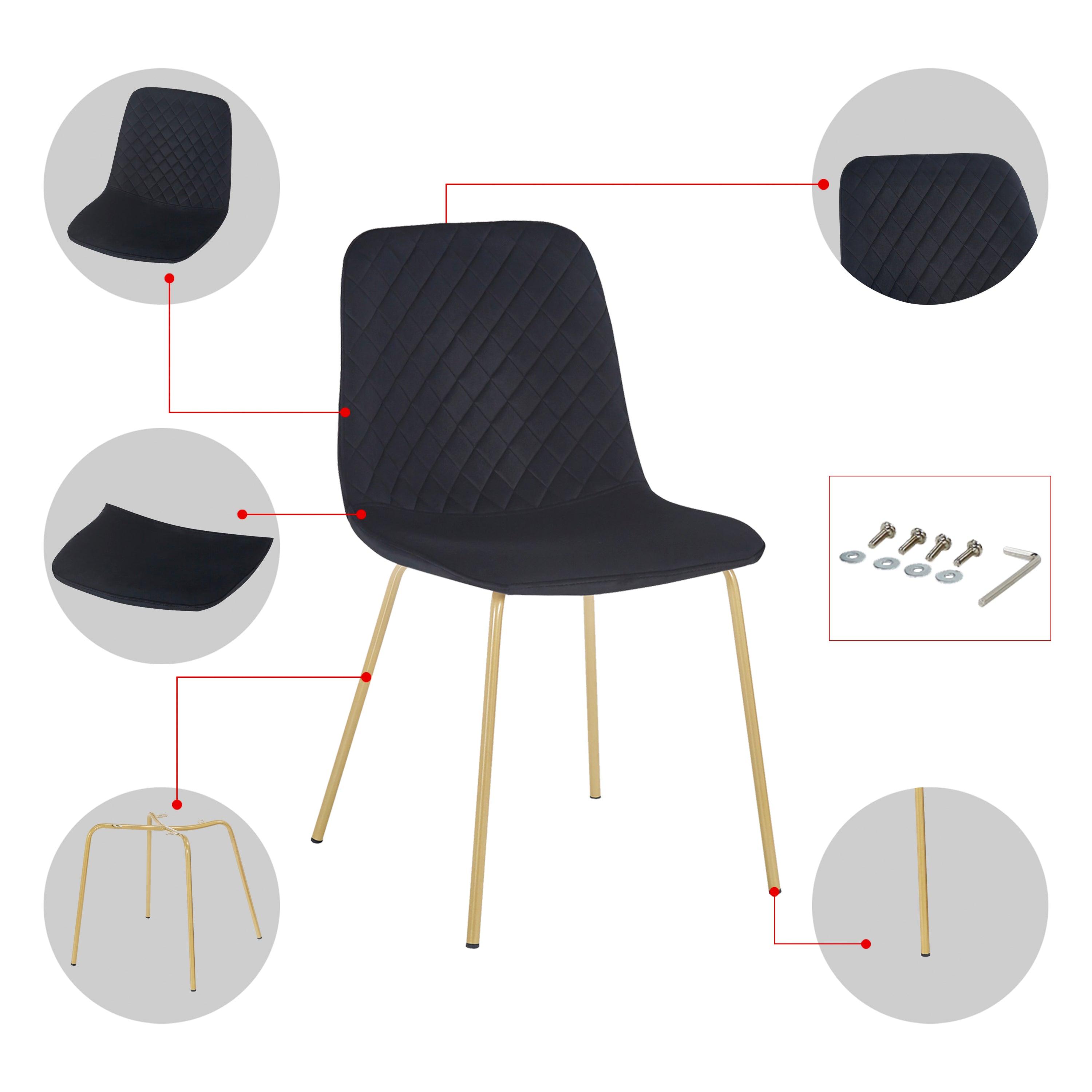 Dining Chair  Set Of 4 PCS（BLACK），Modern Style，New Technology，Suitable For Restaurants, Cafes, Taverns, Offices, Living Rooms, Reception Rooms.Simple Structure, Easy Installation. LamCham