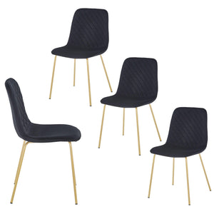 Dining Chair  Set Of 4 PCS（BLACK），Modern Style，New Technology，Suitable For Restaurants, Cafes, Taverns, Offices, Living Rooms, Reception Rooms.Simple Structure, Easy Installation. LamCham