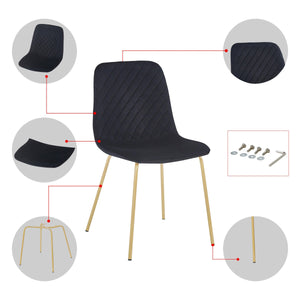 Dining chair  set of 4 PCS（BLACK），Modern style，New technology，Suitable for restaurants, cafes, taverns, offices, living rooms, reception rooms.Simple structure, easy installation. LamCham