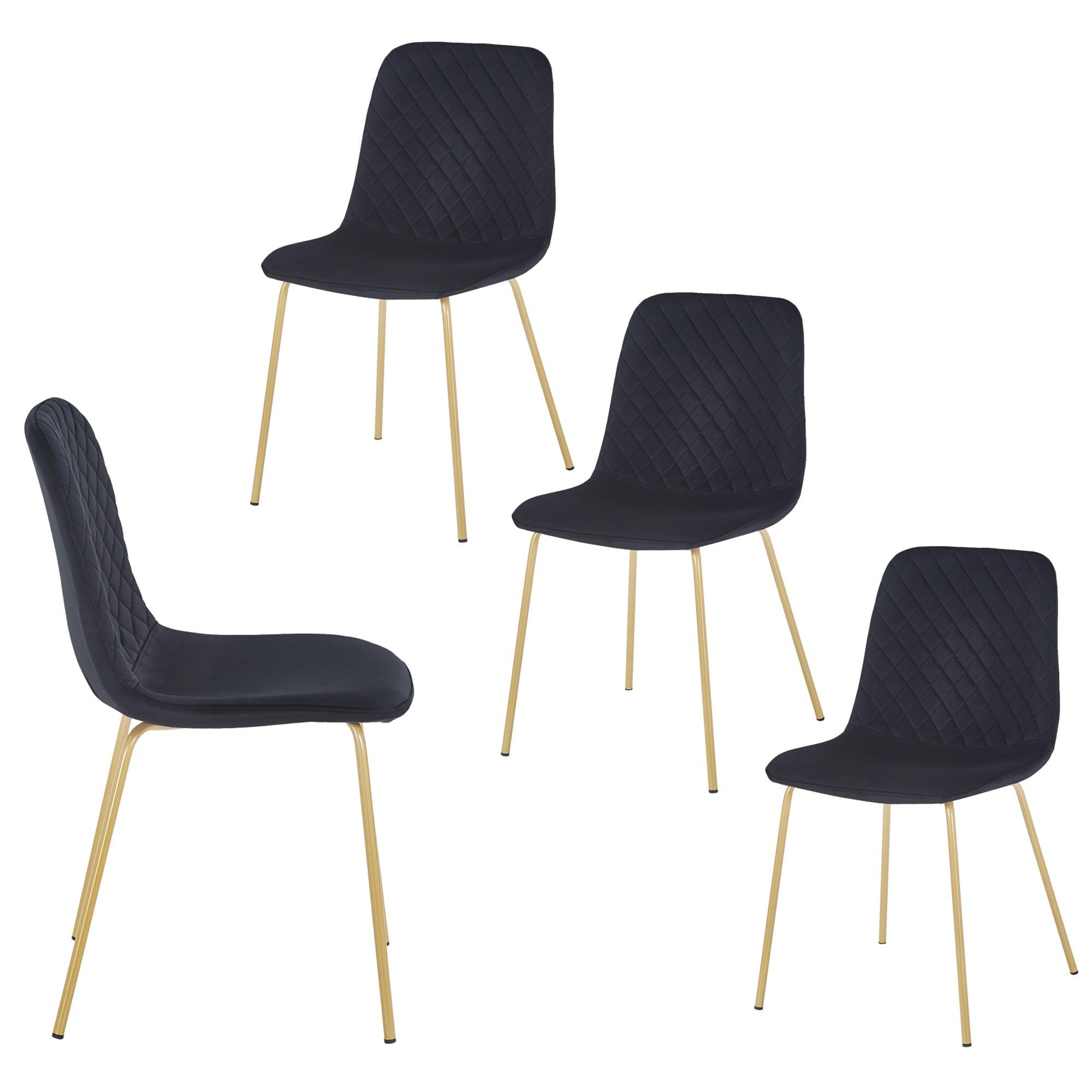 Dining chair  set of 4 PCS（BLACK），Modern style，New technology，Suitable for restaurants, cafes, taverns, offices, living rooms, reception rooms.Simple structure, easy installation. LamCham