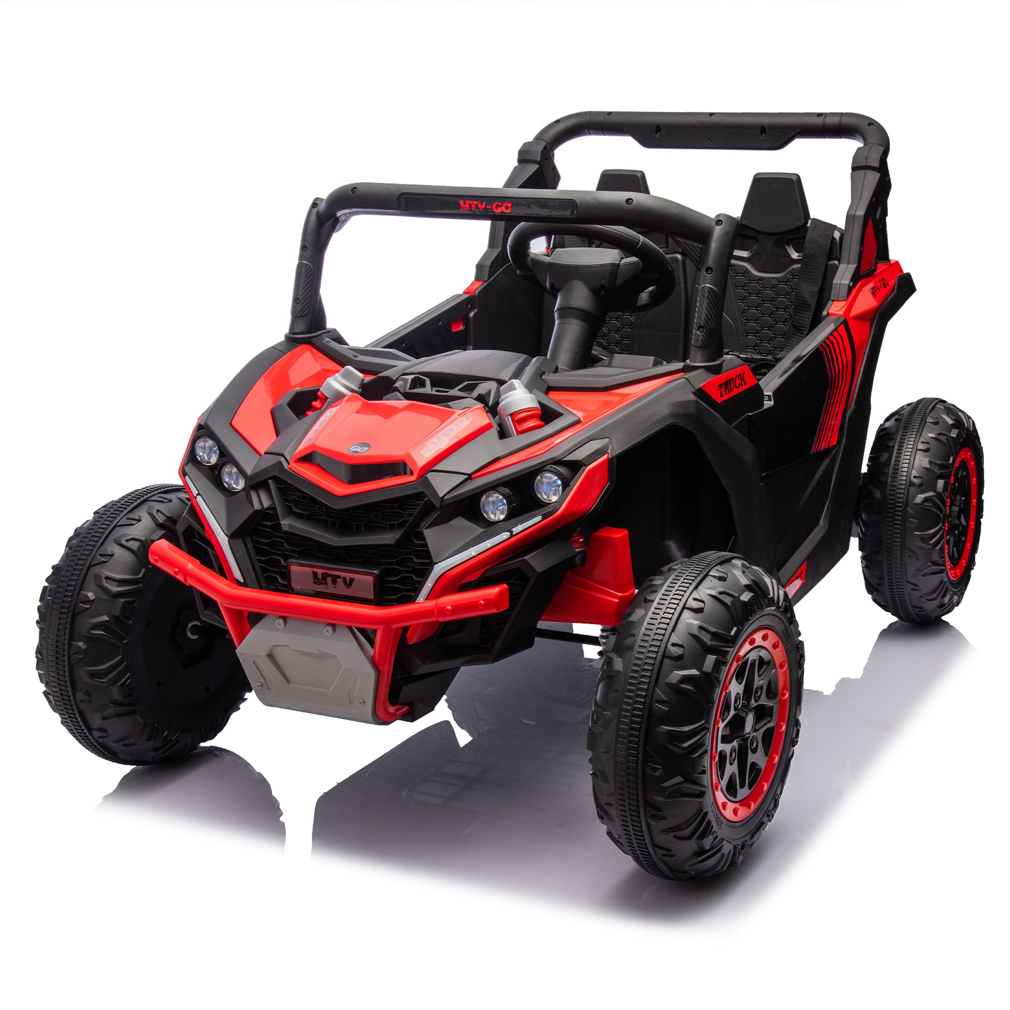 🆓🚛 24V Two-Seater Kids Ride On Utv W/Parents Remote Control, Four-Wheel Suspension, Slow Start, Large Wheel Design, Anti-Collision Bar, Storage Space, Music, Usb, Bluetooth, Volume Control, Led Lights for Kids 3+.