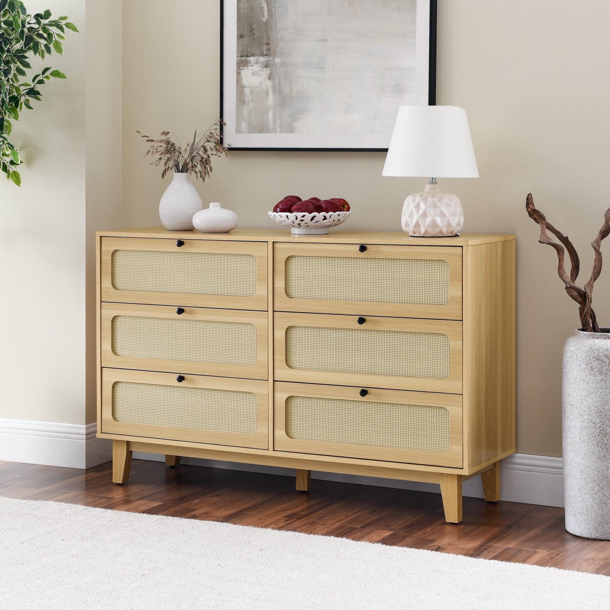 Drawer bedroom dresser, wooden antique dresser, TV cabinet bedroom living room corridor storage dresser, storage box drawer cabinet, six-drawer cabinet