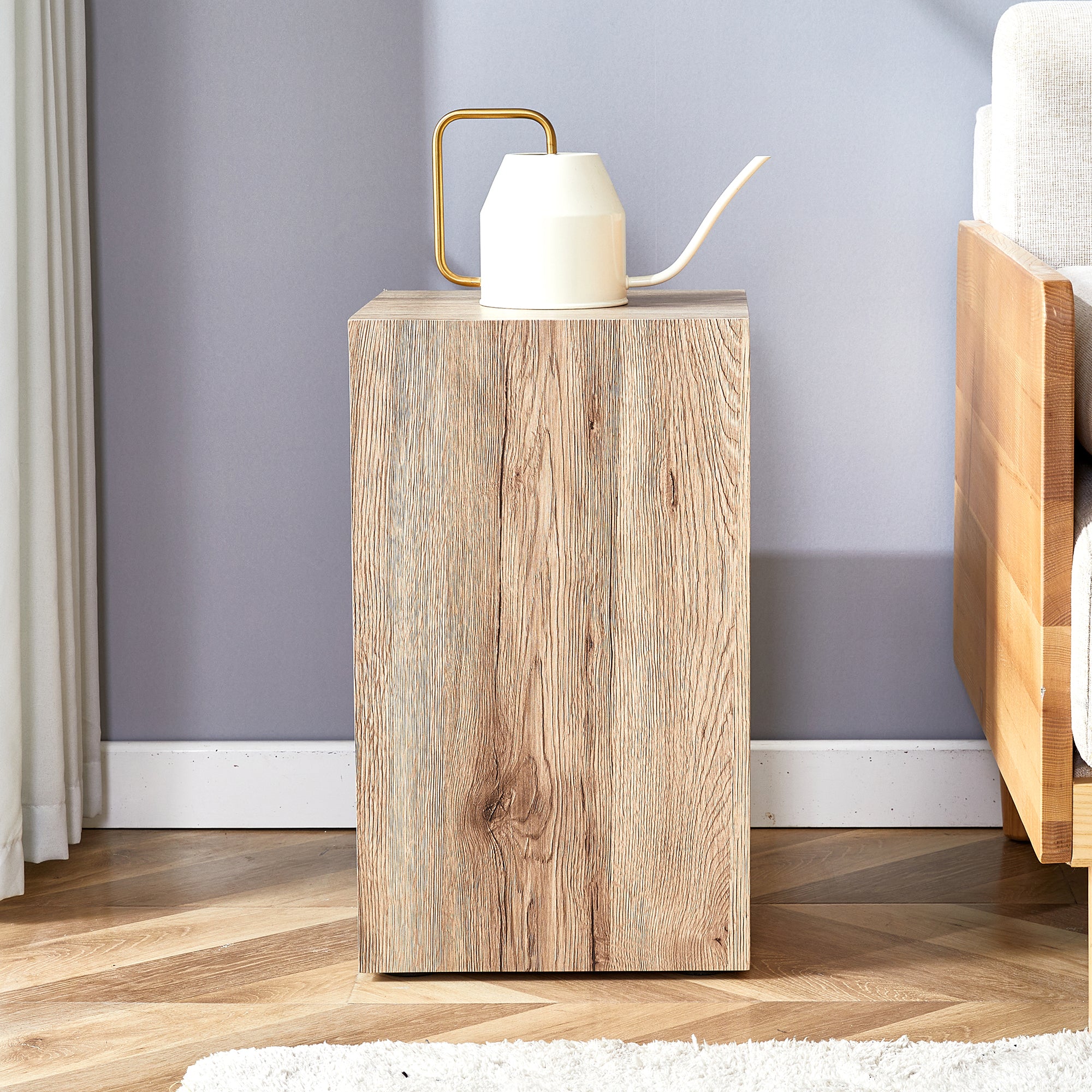 Elevate Your Living Space With This Modern Mdf Coffee Table That Showcases Smooth, Light Wood Color Texture Patterns It Is Characterized By Stylish Design.