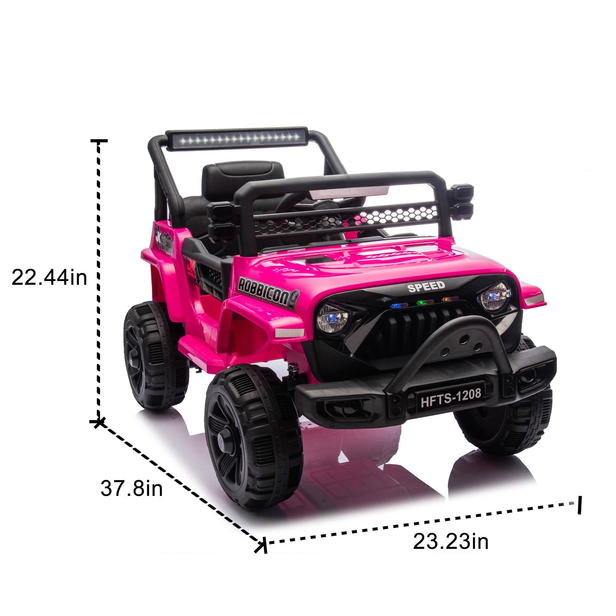 12V Kids Ride On Electric Truck Car W/Parents Control, 2Wd, Four-Wheel Suspension, Early Education Function, Adjustable Volume, Usb, Mp3, Bluetooth, Microphone Jack, Power Display, Led Lights for Kids Aged 1-4.