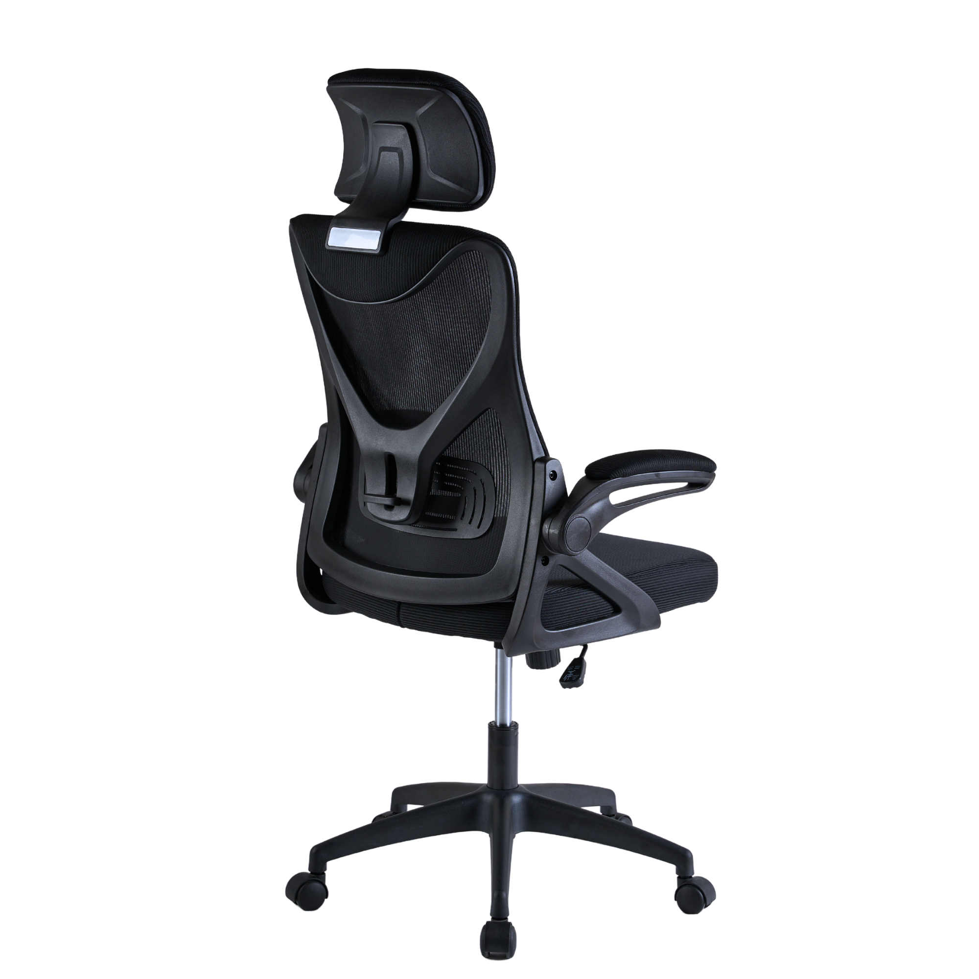 Ergonomic Office Desk Chair with wheels High Back Computer Task Chair Home Mesh Swivel Desk Chair with Adjustable Back Height & Flip up Arms & Lumbar Support & Headrest for Home/Study/Working(Black)