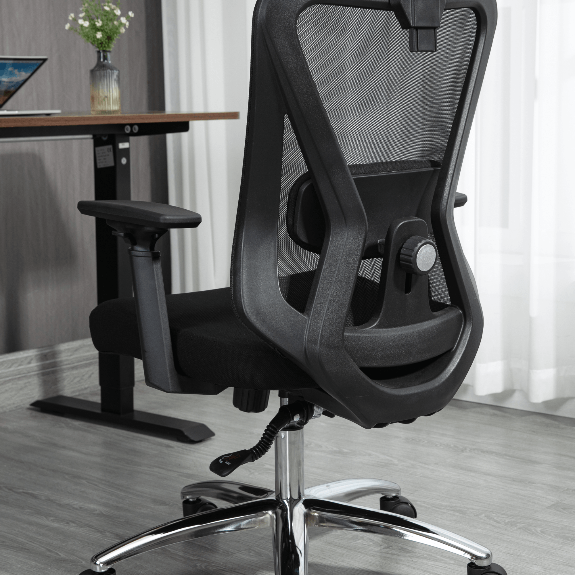 Ergonomic Office Desk Chair, Mesh High Back Computer Chair with Adjustable 3D Headrest & Lumbar Support & Flip-Up Arms Executive/Home/Study/Work Office Desk Chairs with Wheels