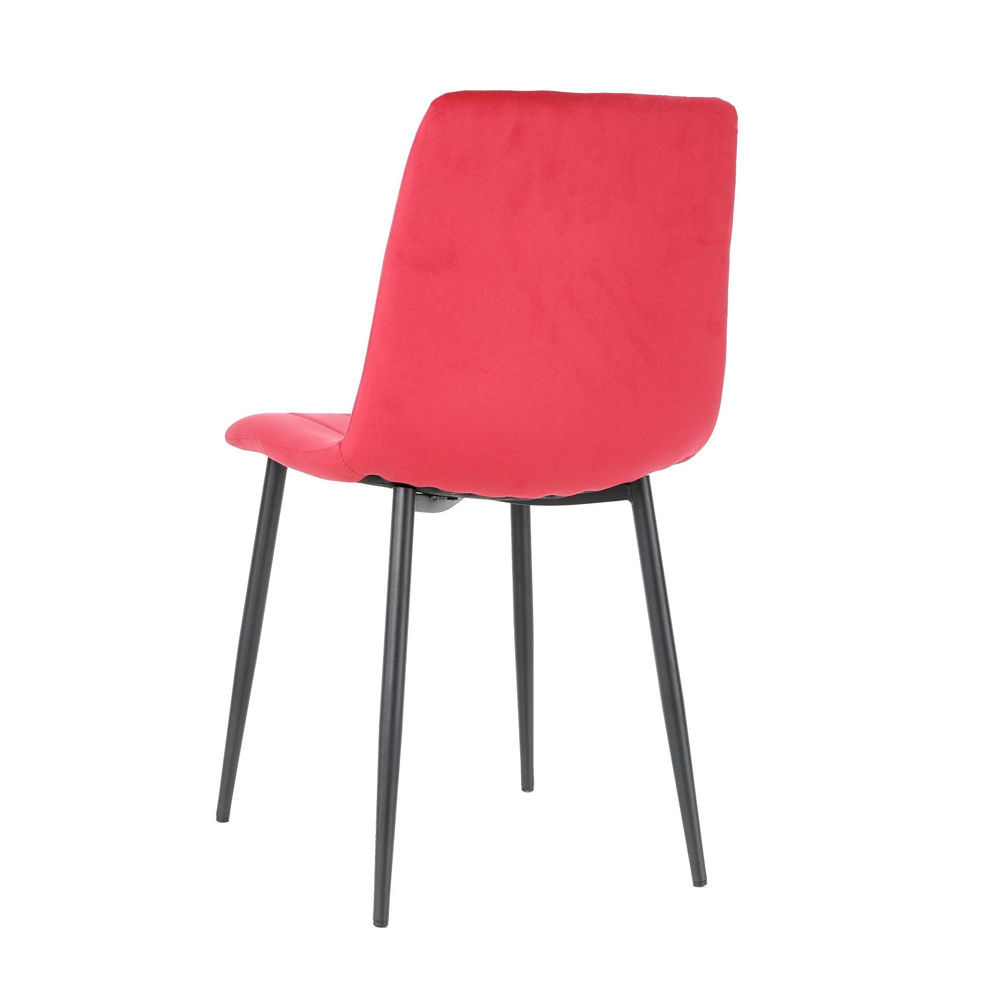 GIKILI Modern Dining Kitchen Chairs with Black Coated Metal Legs (set of 4), Red