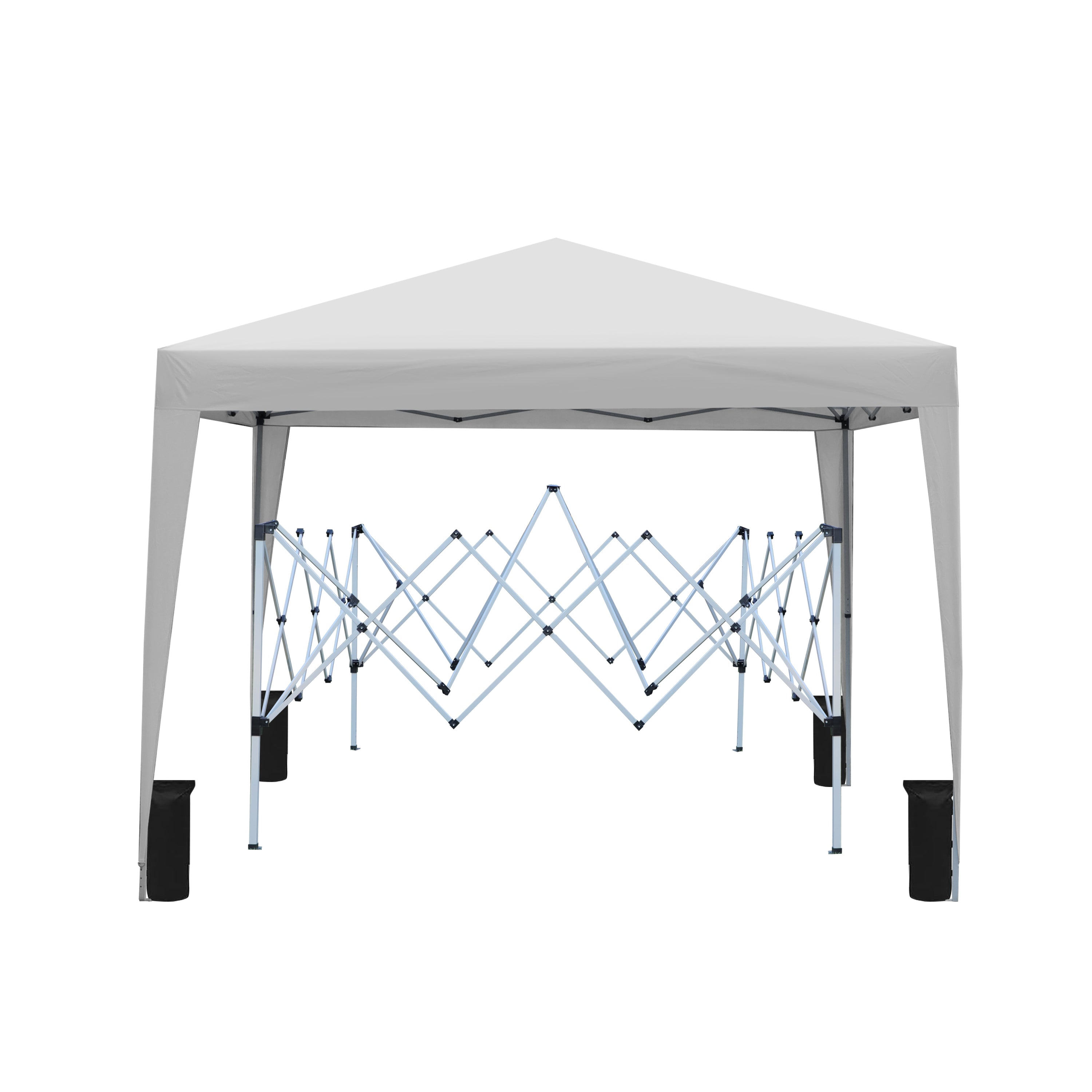 🆓🚛 Outdoor 10x 10Ft Pop Up Gazebo Canopy Tent with 4pcs Weight sand bag & Carry Bag, Gray