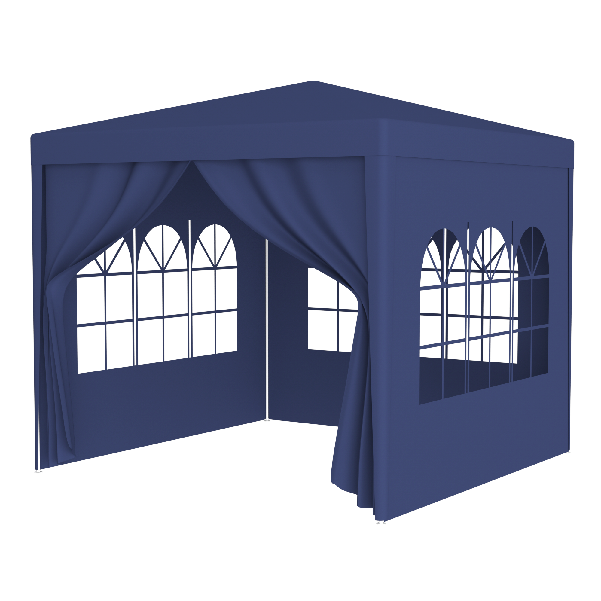 10'X10' Party Tent Outdoor Heavy Duty Gazebo Wedding Canopy + 4 Removable Walls, Blue