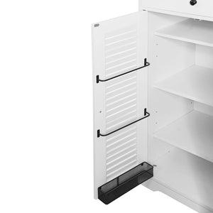 Freestanding Entryway Shoe Rack Storage Organizer With 2 Shutter Door
