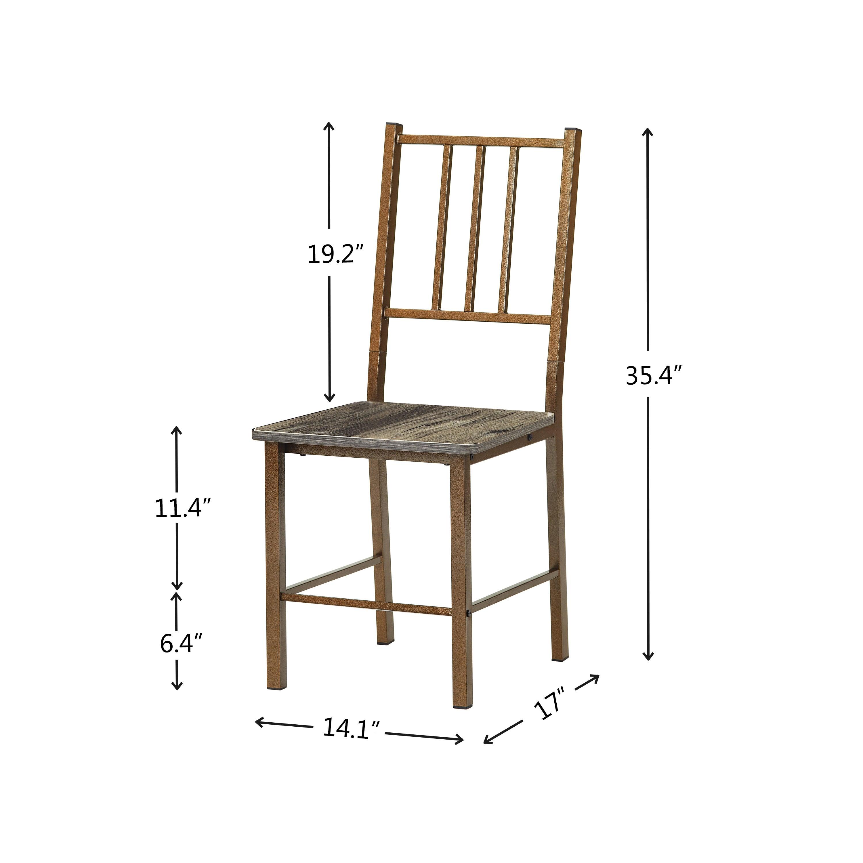 Dining Set for 2, Squre wooden Dining Table with 4 Legs and 2 Metal Chair for Home Office, Kitchen, Dining Room