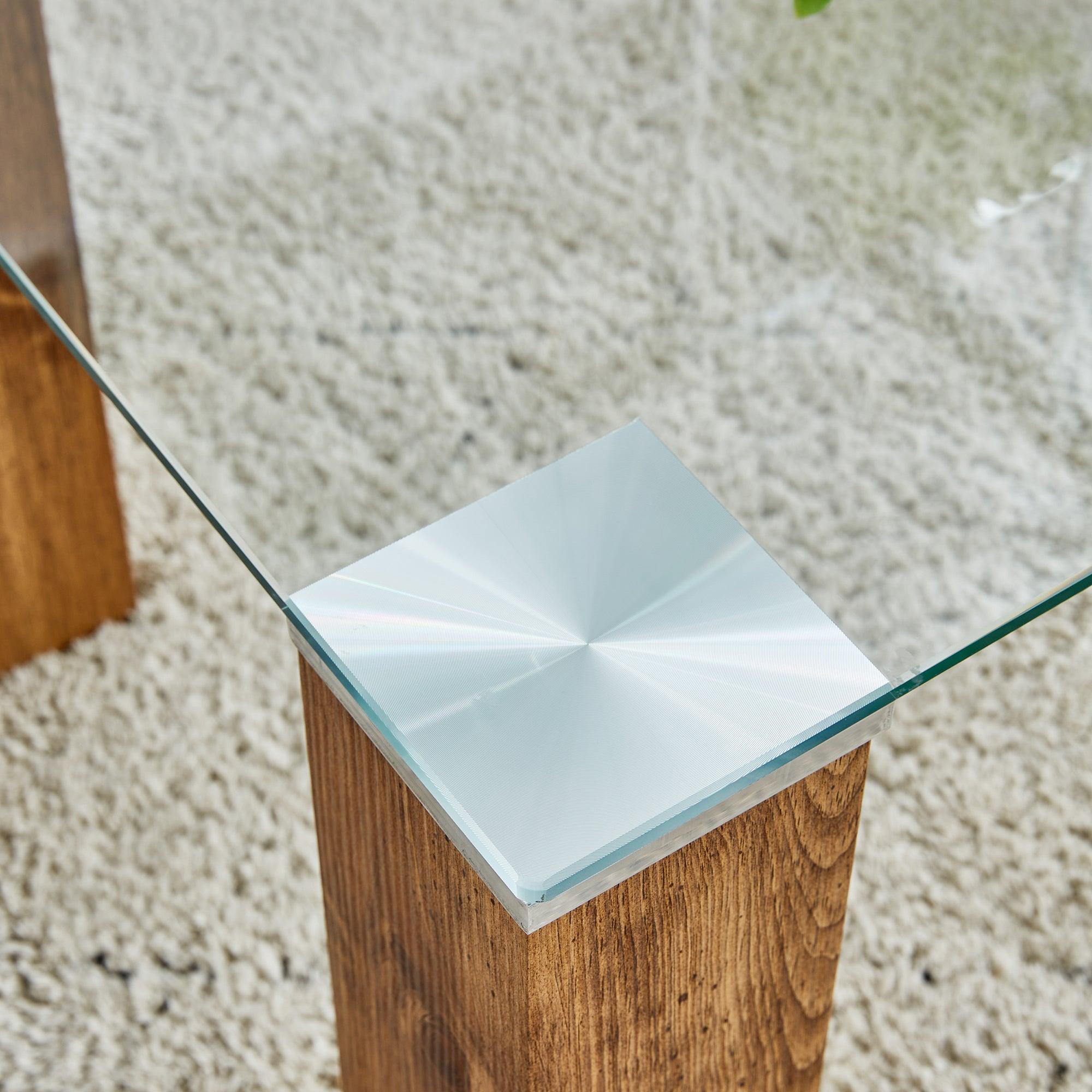 Glass-Top Coffee Table, Tea table, with MDF Legs - Stylish Blend of Elegance and Durability