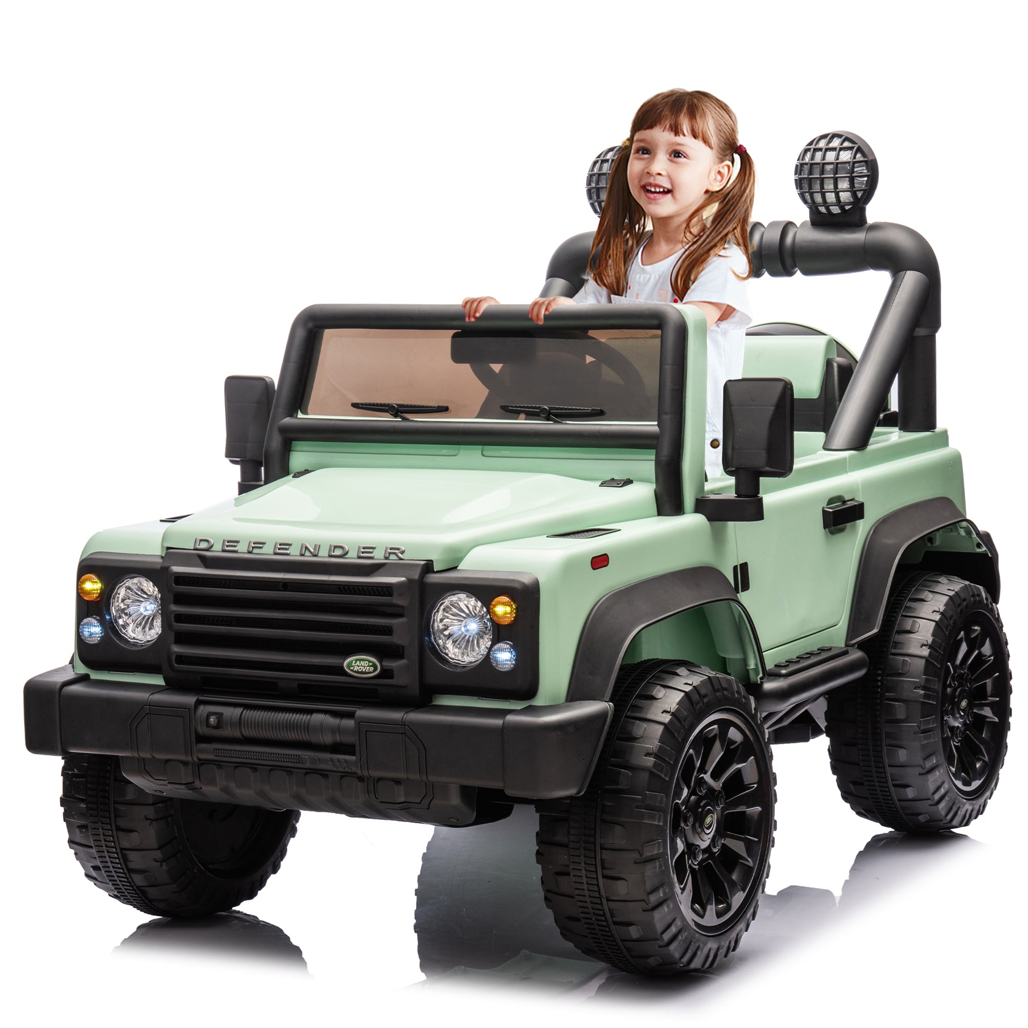 Licensed 2015 Land Rover Defender 90, 24V Kids Ride On Xxl Car W/Parents Control, 2Wd, Four-Wheel Suspension, Bluetooth, Mp3, Music, Power Display, Led Lights, Speeds 1.86-3.11Mph for Kids 3-7.