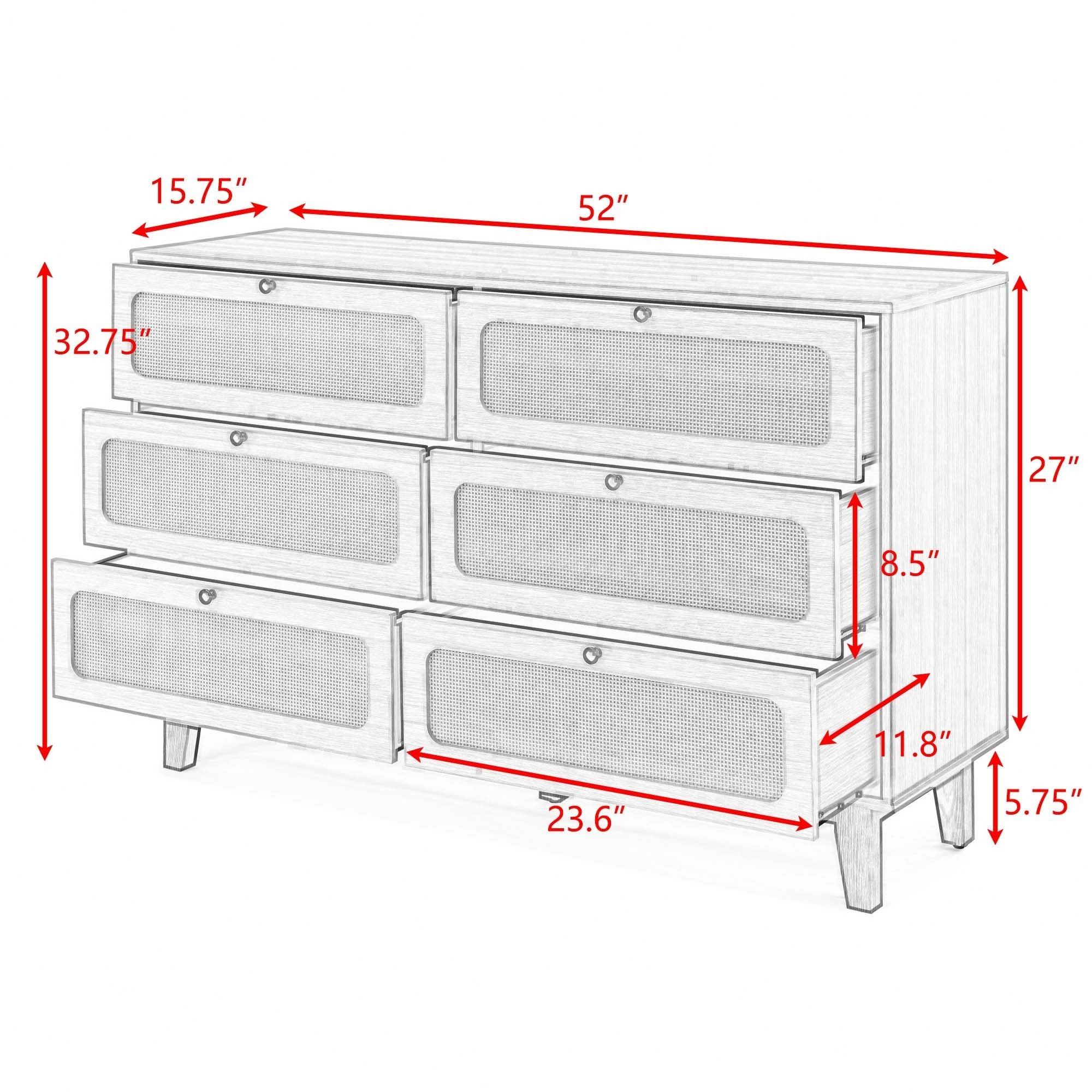 Drawer bedroom dresser, wooden antique dresser, TV cabinet bedroom living room corridor storage dresser, storage box drawer cabinet, six-drawer cabinet