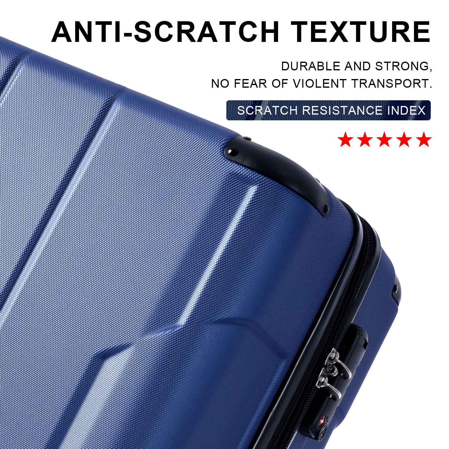 🆓🚛 Hardshell Luggage Sets 3 Pcs Spinner Suitcase With TSA Lock Lightweight 20''24''28'', Blue