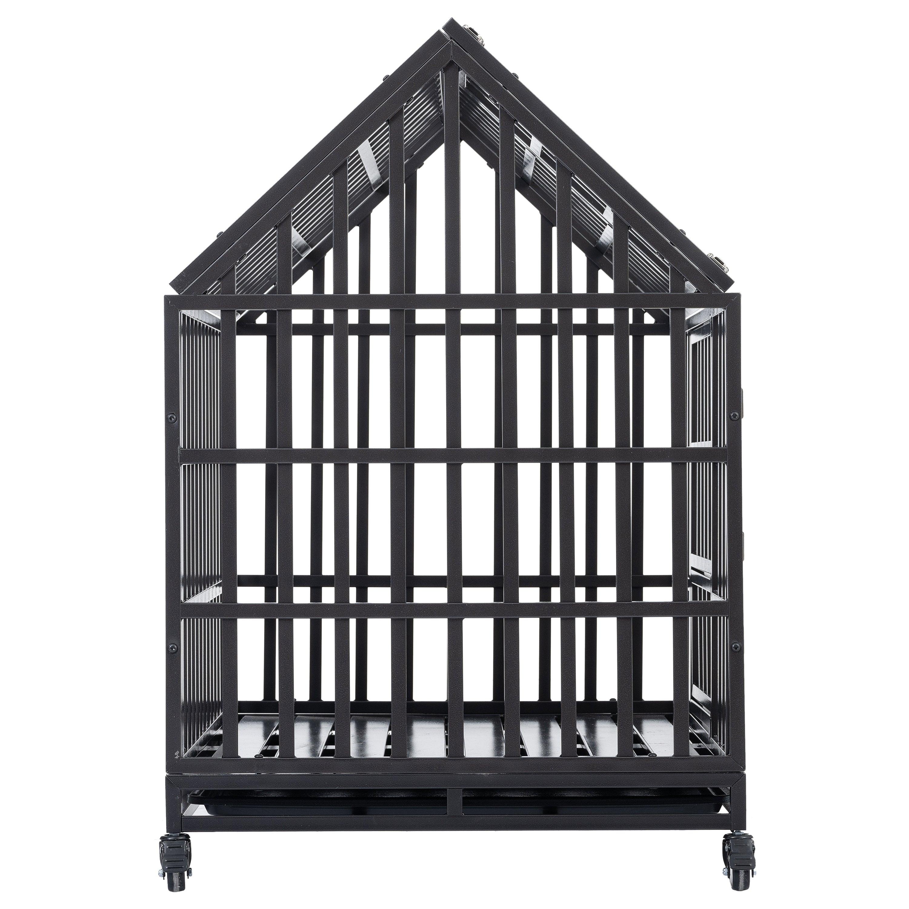 Heavy Duty Dog Cage  Pet Crate With Roof