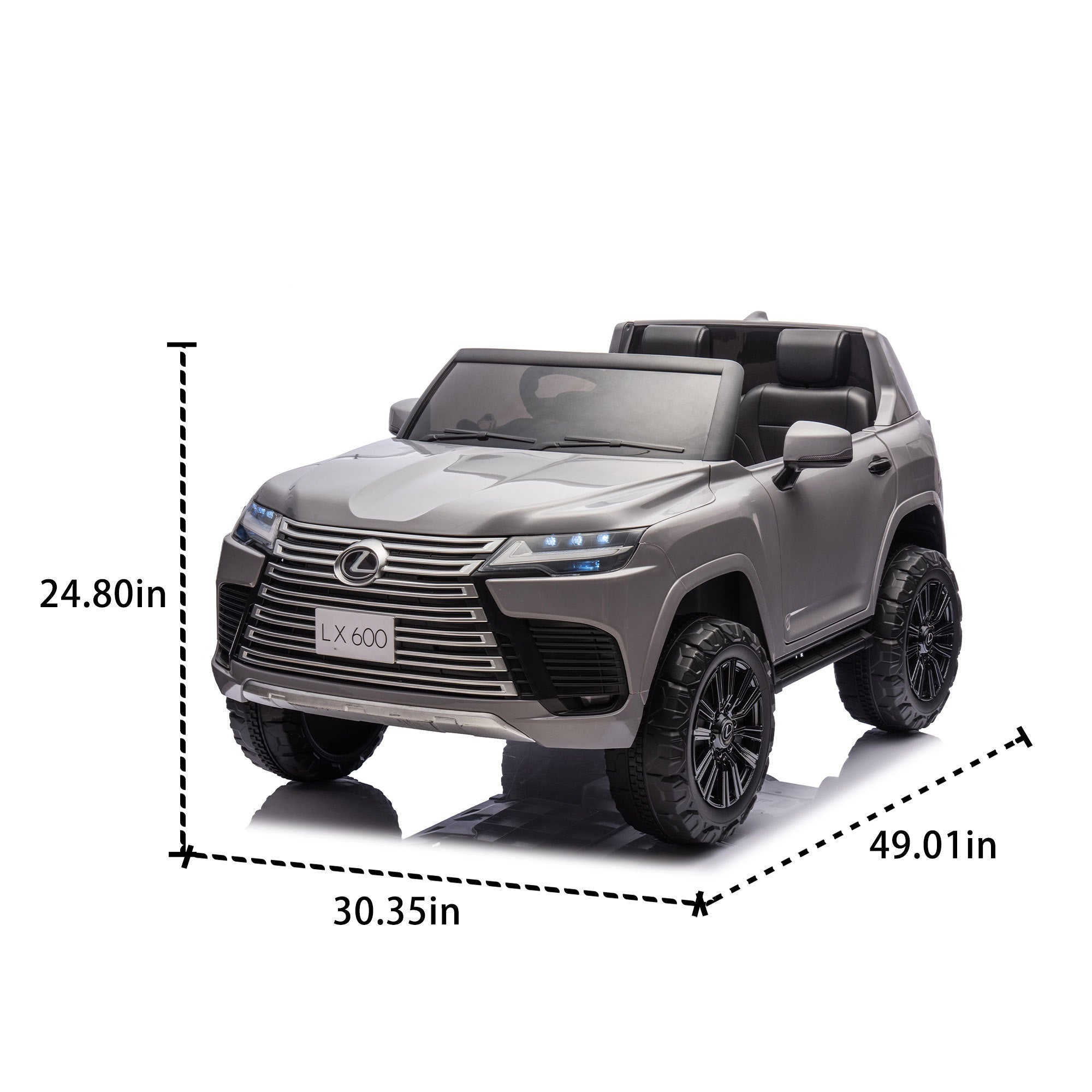 Licensed Lexus Lx600 24V Two-Seater Xxl Kids Ride On Car W/Parents Control, Seat Width 20 Inches, 2Wd, Four-Wheel Suspension, Bluetooth, Mp3, Music, Power Display, Speeds 1.86-3.11Mph for Kids.