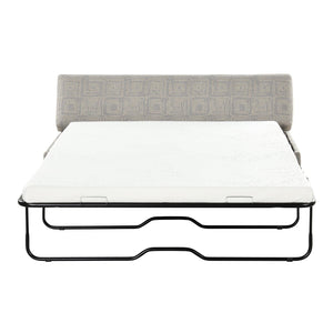 Full Size Folding Ottoman Sleeper Bed with Mattress Convertible Guest Bed Light Gray