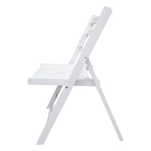 Furniture Slatted Wood Folding Special Event Chair - White, Set Of 4, FOLDING CHAIR, FOLDABLE STYLE