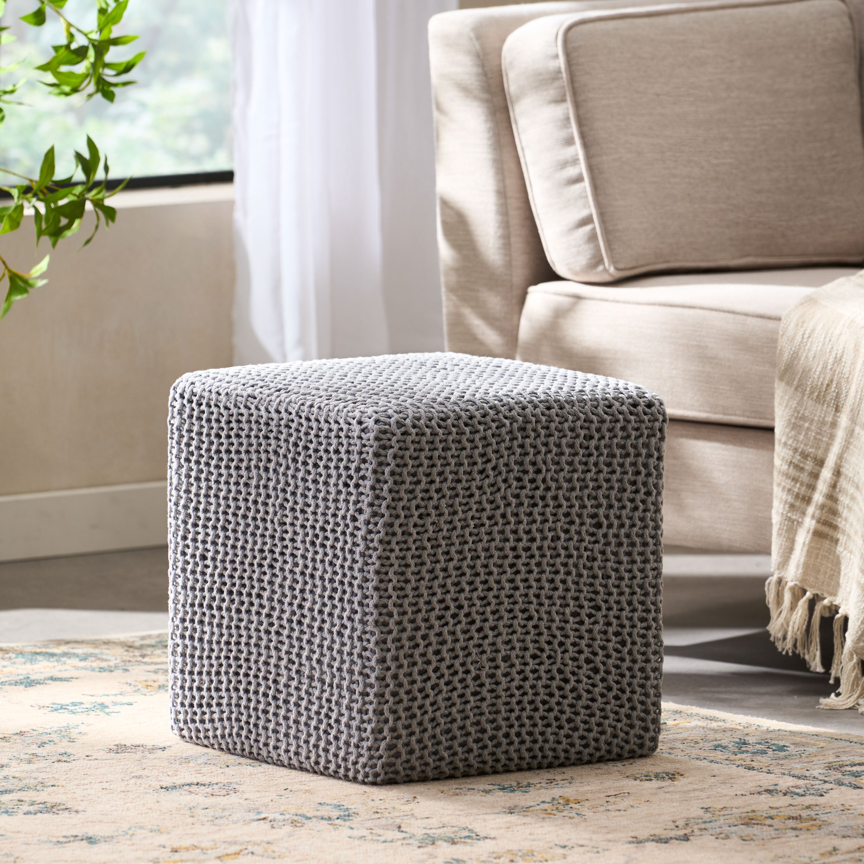 Knitted Foot Stool, Ottoman