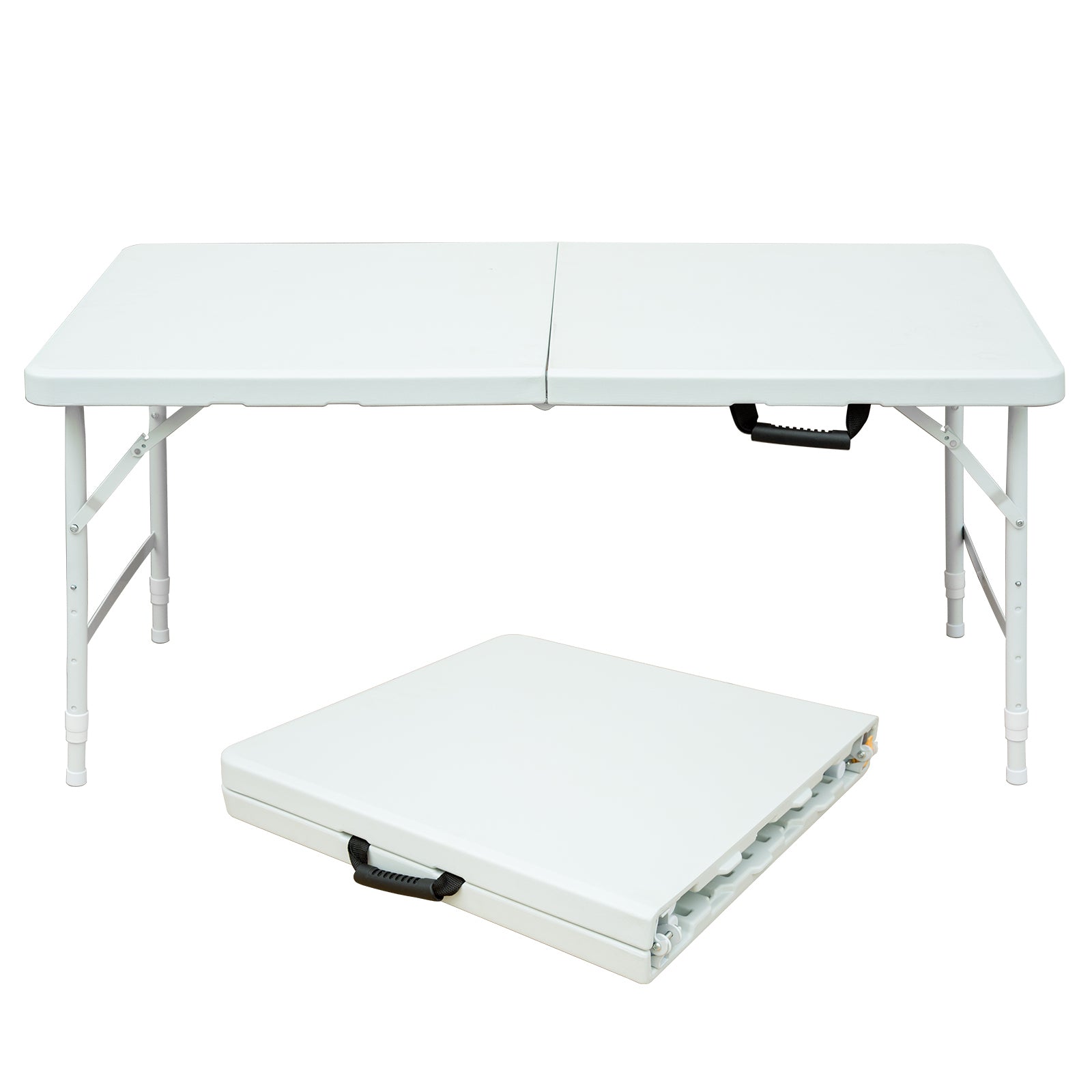 🆓🚛 4Ft Portable Folding Table Indoor & Outdoor Maximum Weight 135Kg Foldable Table for Camping White