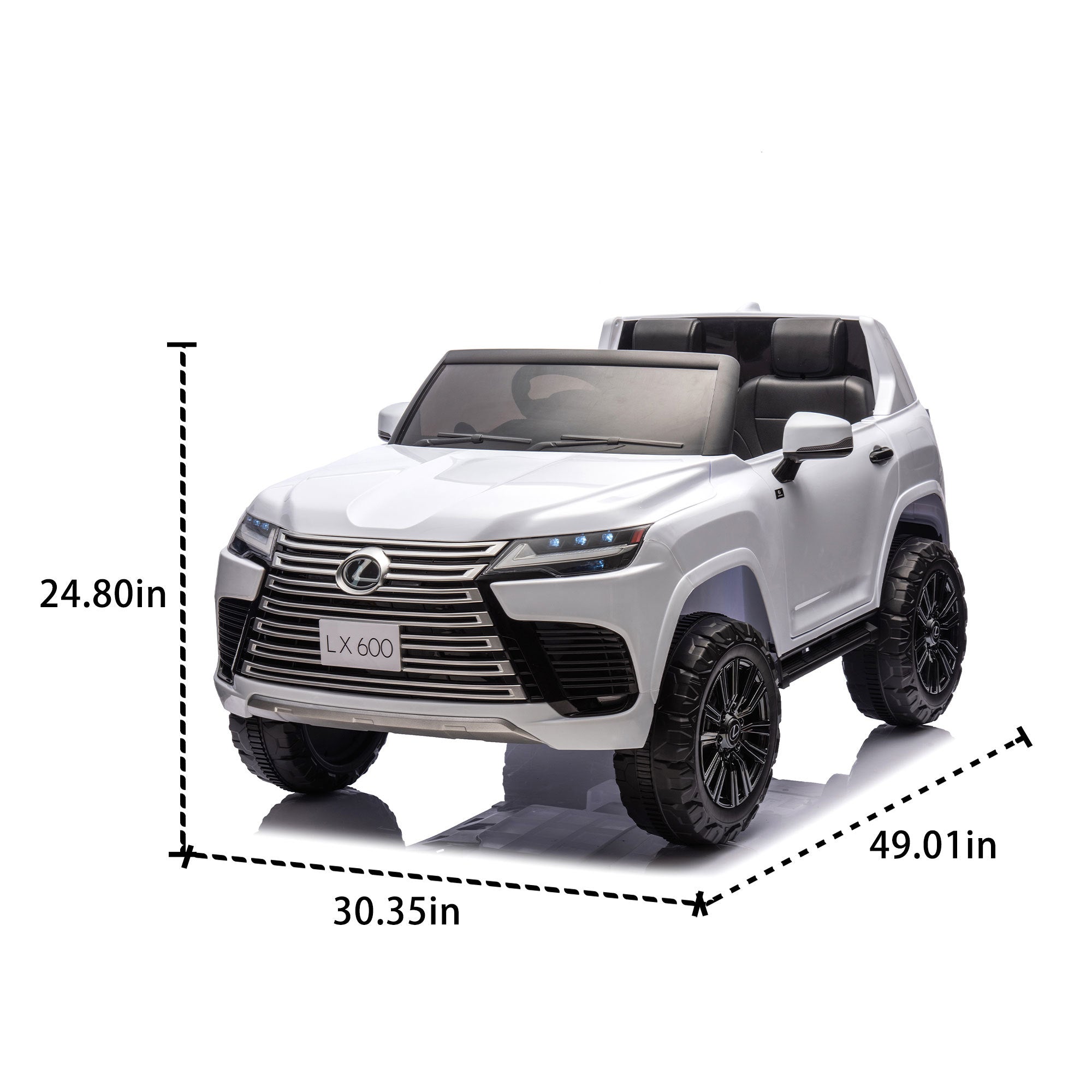 Licensed Lexus Lx600 24V Two-Seater Xxl Kids Ride On Car W/Parents Control, Seat Width 20 Inches, 2Wd, Four-Wheel Suspension, Bluetooth, Mp3, Music, Power Display, Speeds 1.86-3.11Mph for Kids.