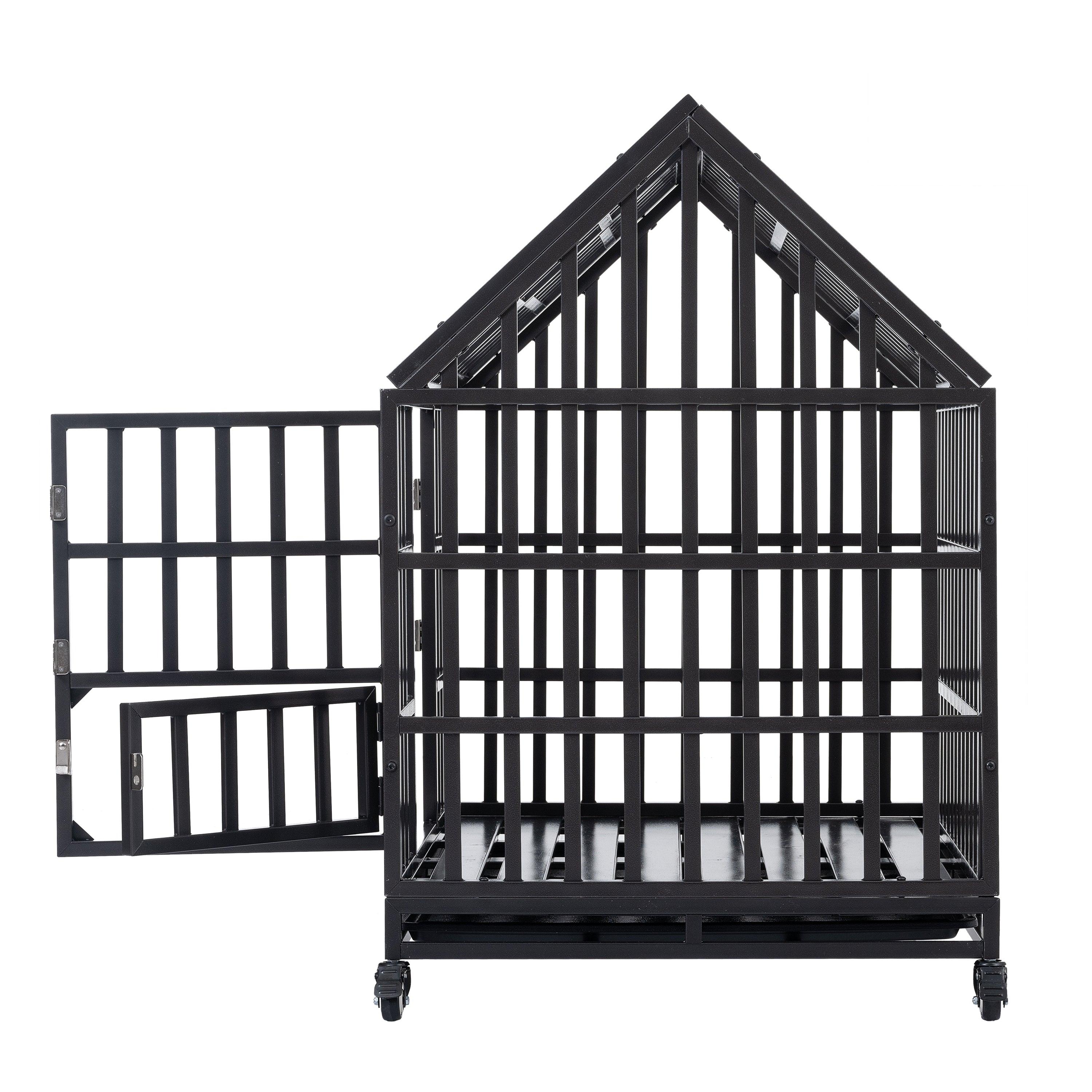 Heavy Duty Dog Cage  Pet Crate With Roof