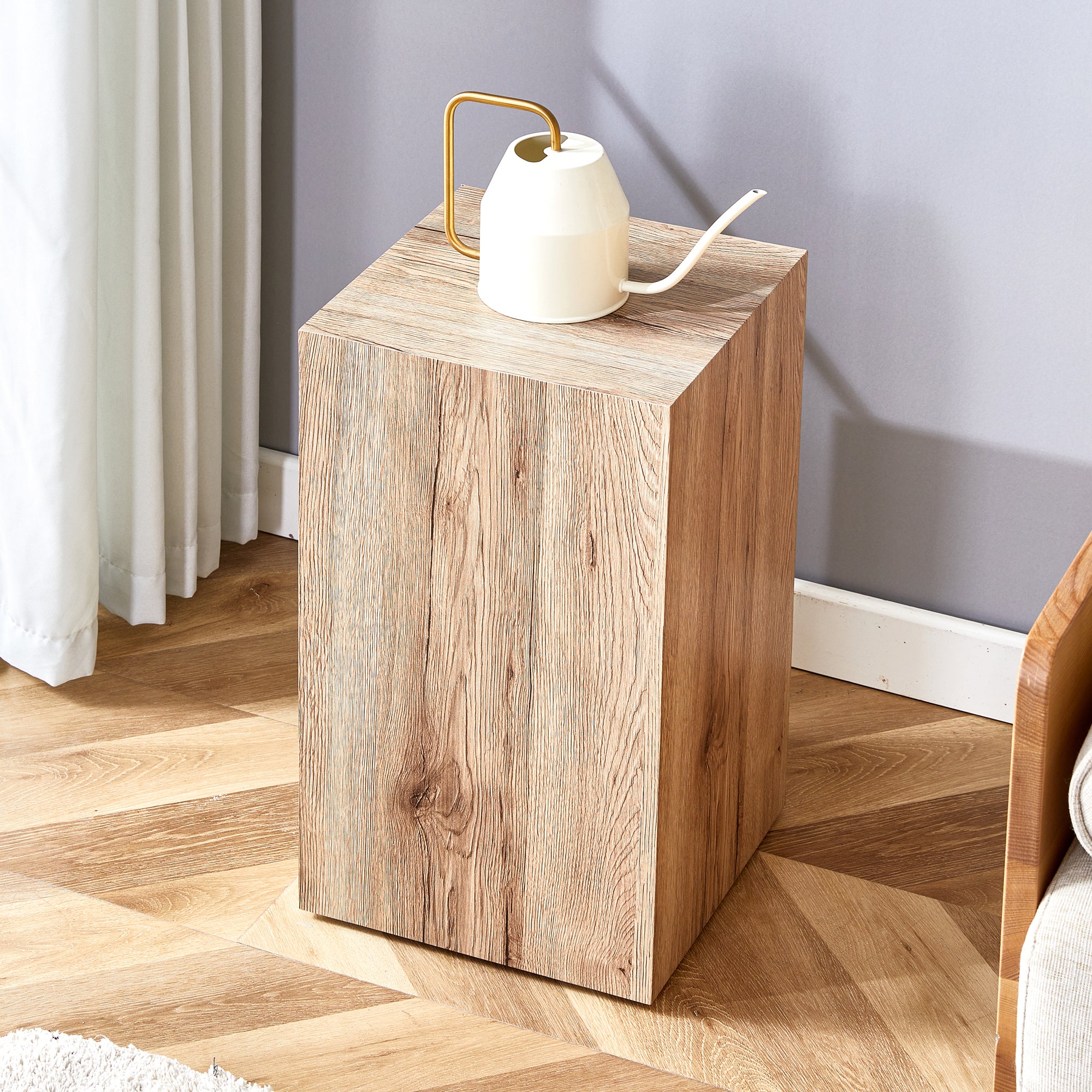 Elevate Your Living Space With This Modern Mdf Coffee Table That Showcases Smooth, Light Wood Color Texture Patterns It Is Characterized By Stylish Design.