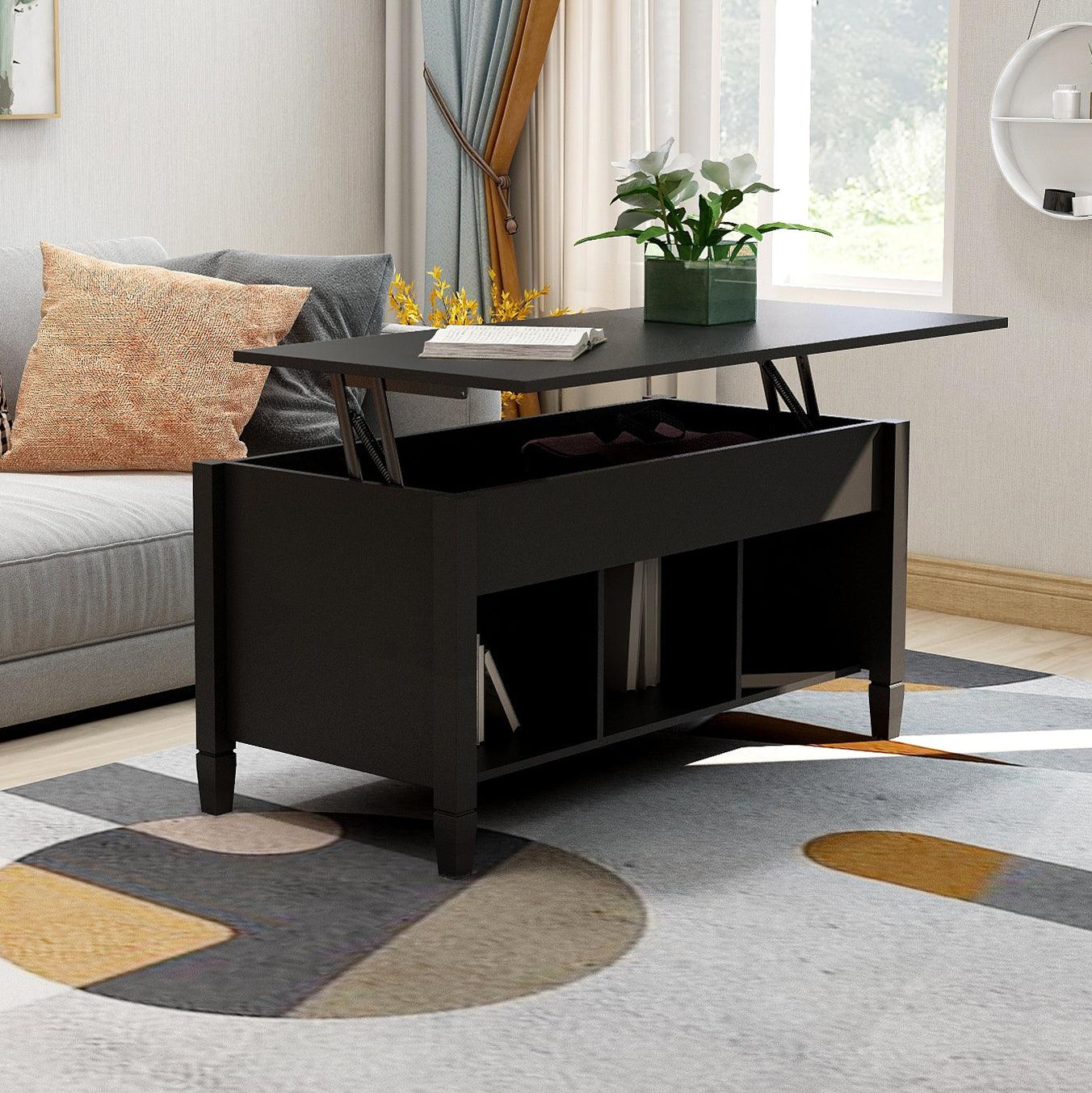 🆓🚛 Lift Top Coffee Table-Black