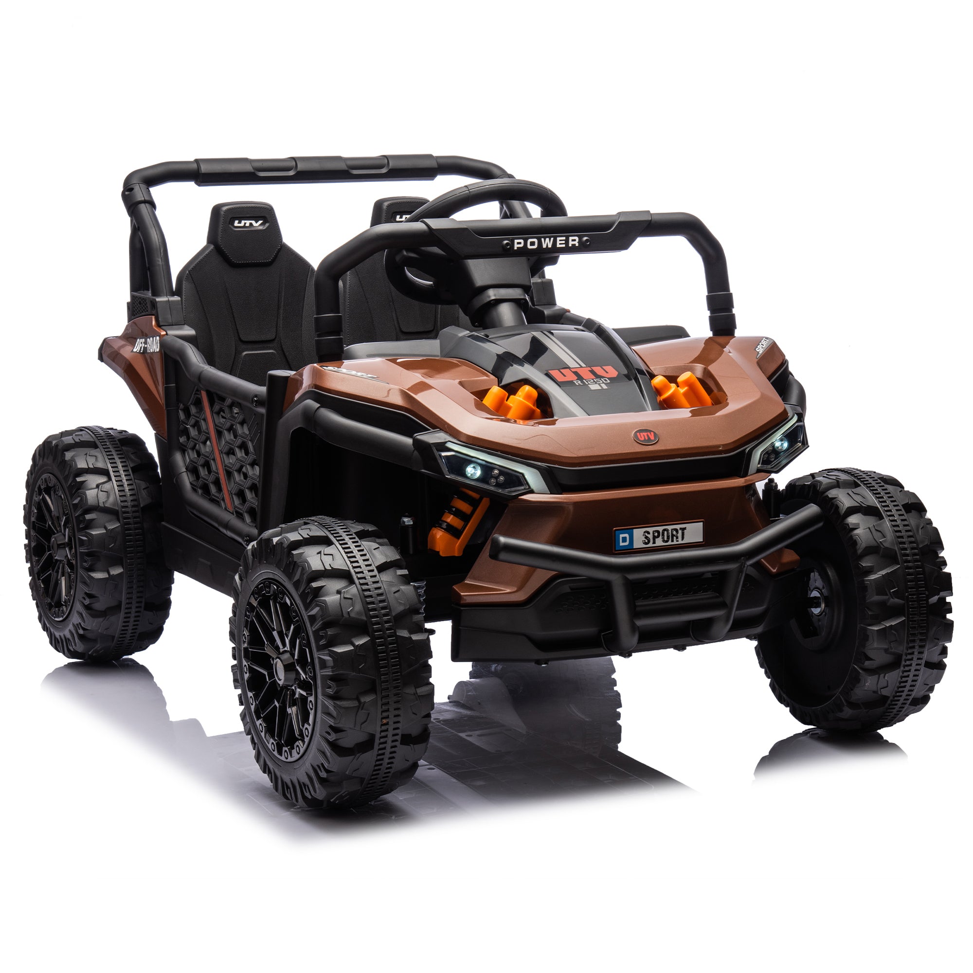 🆓🚛 24V Kids Ride On Utv, Electric Toy for Kids W/Parents Remote Control, Four Wheel Suspension, Low Start, Adjustable Speed, Multimedia Player, Early Education, Bluetooth, Rear Storage Space for Kids Aged 3+.